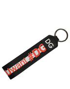 Multicolor Logo Polyester Brass Holder Keychain Keyring
