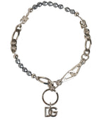 Silver Tone Chain Signature DG Logo Pendant Necklace