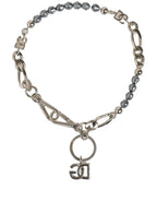 Silver Tone Chain Signature DG Logo Pendant Necklace