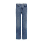 Blue Cotton Straight-Leg Jeans