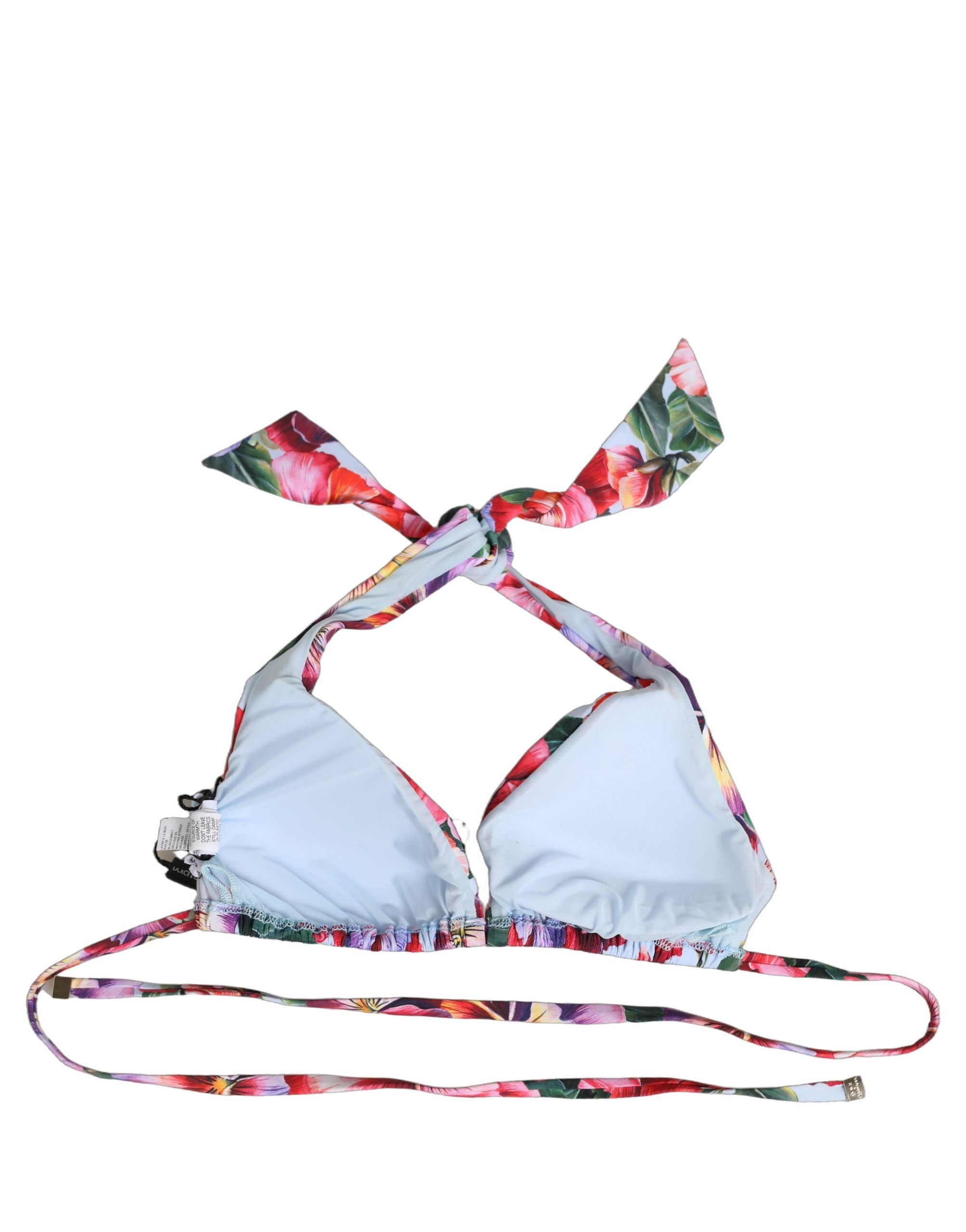 Multicolor Floral Triangle Beachwear Bikini Top