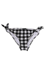 Black White Checkered Beachwear Bikini Bottom