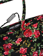 Black Floral Print Nylon Beachwear Bikini Bottom