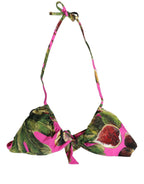 Fuchsia Pink Fig Print Beachwear Bikini Top