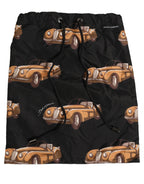 Black Car Print Swim Trunk Beachwear Swimwear