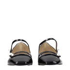 Black Leather Ballet Flats