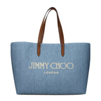 Light Blue Fabric Shoulder Bag