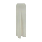 White Viscose Long Skirt