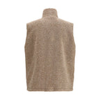 Beige Polyester Sleeveless Jacket