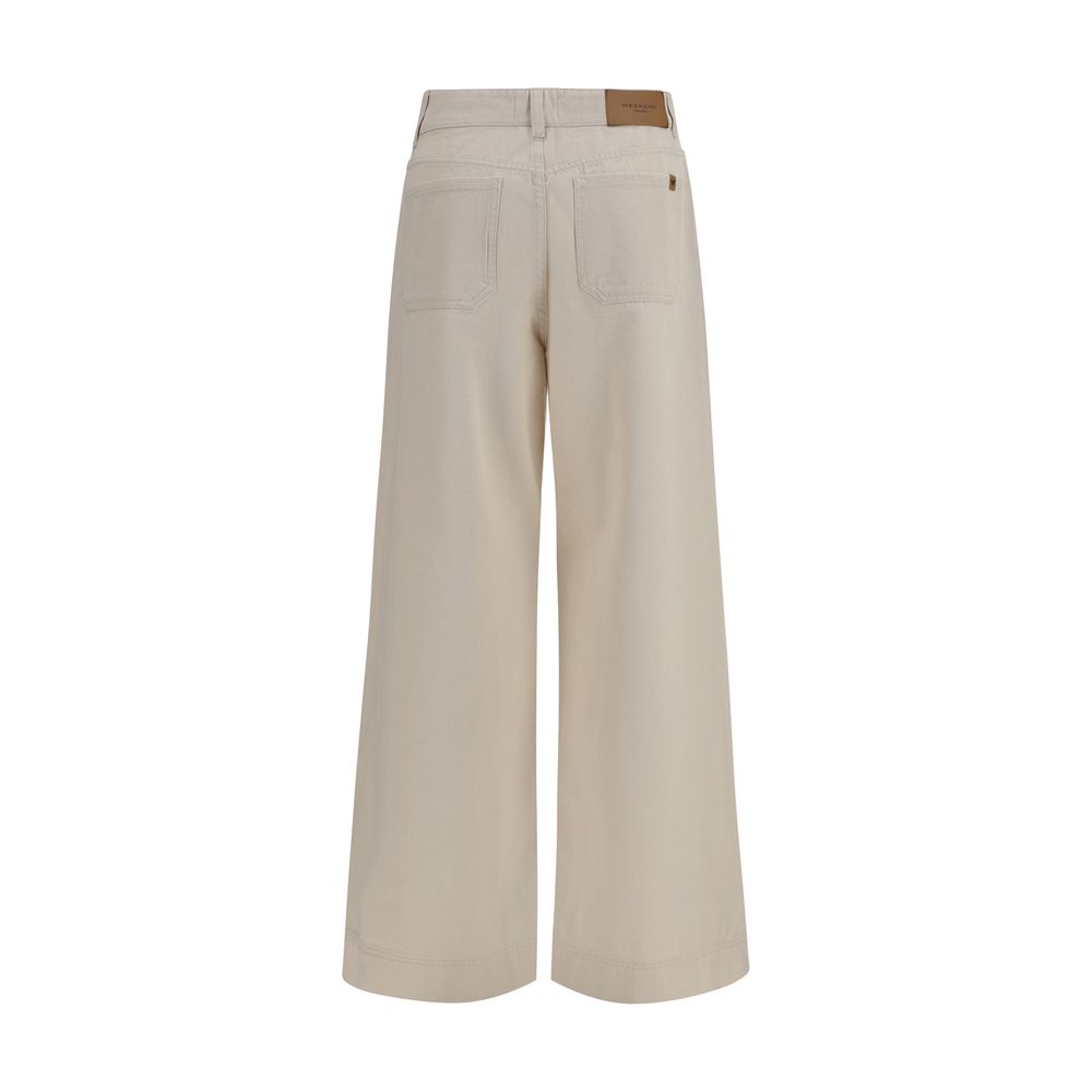 White Cotton Casual Pants