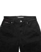 Black Cotton Stretch Skinny Denim Jeans
