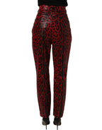 Red Leopard Cotton 5 Pockets Trouser Jeans