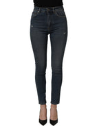 Blue Cotton Stretch Skinny Denim Trouser Jeans