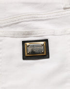 White Cotton Stretch Skinny Denim Jeans