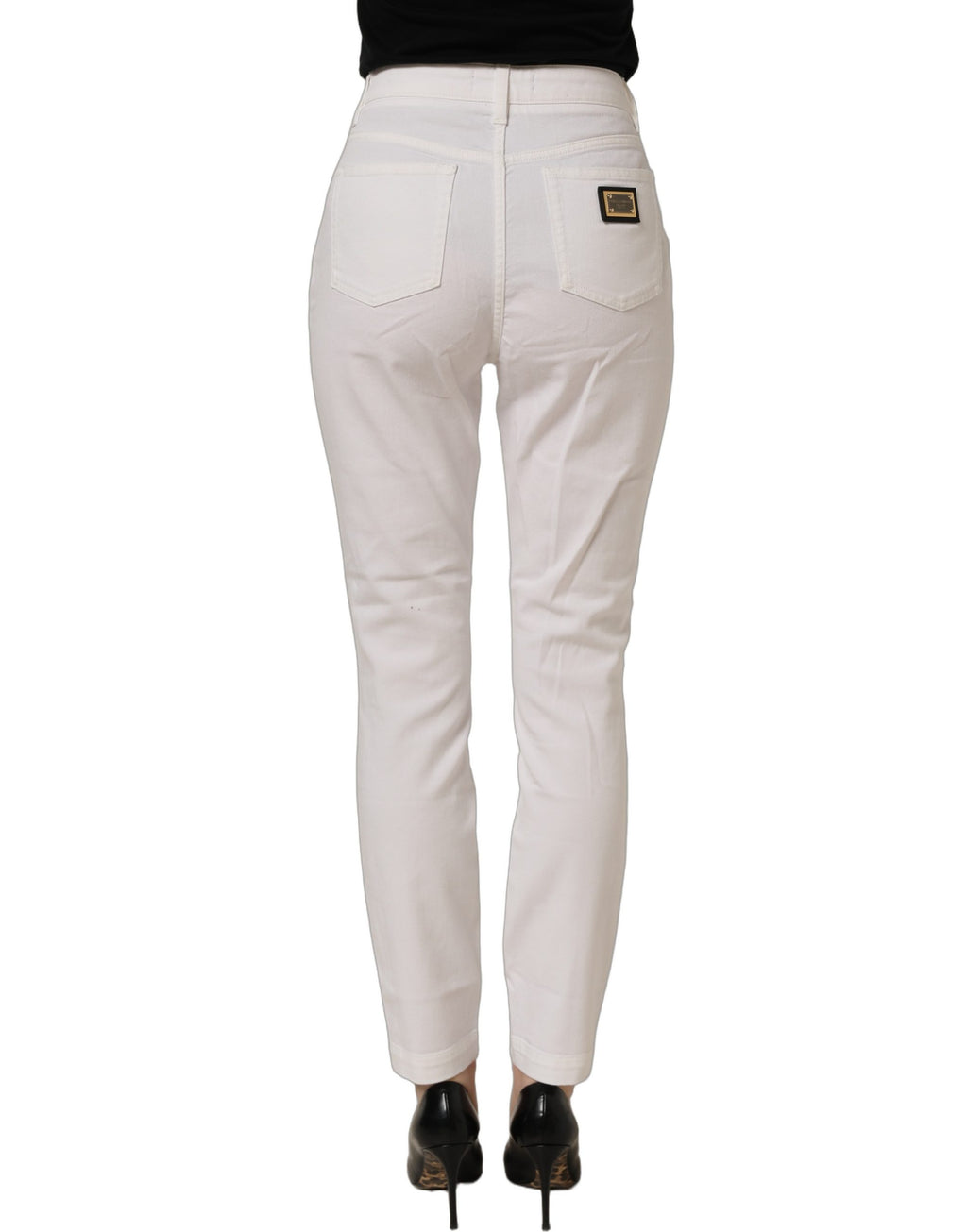 White Cotton Stretch Skinny Denim Jeans