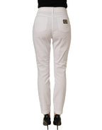 White Cotton Stretch Skinny Denim Jeans