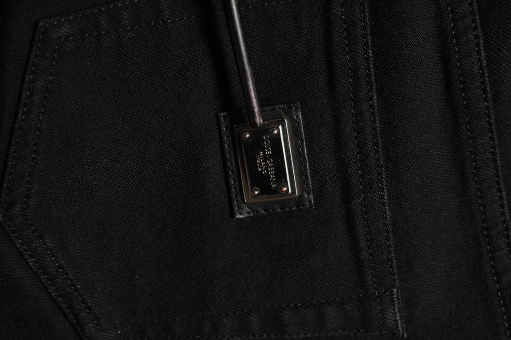 Black Cotton Stretch Skinny Denim Jeans