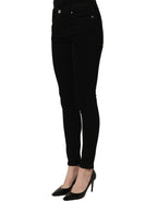 Black Cotton Stretch Skinny Denim Jeans