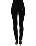 Black Cotton Stretch Skinny Denim Jeans