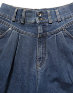 Dark Blue Cotton Stretch Tapered Denim Jeans