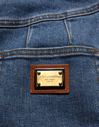 Dark Blue Cotton Stretch Tapered Denim Jeans