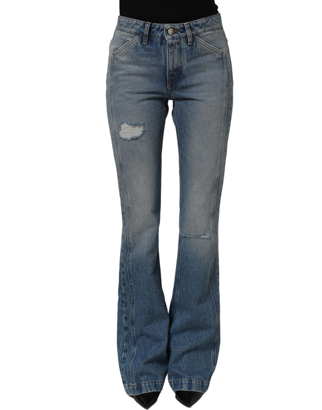 Blue Cotton Boot Cut Denim Trouser Jeans
