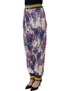 Multicolor Floral Mid Waist Jogger Pants