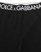 Black Cotton HighWaist Cropped Leggings Pants