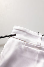 White Satin High Rise Women Hot Pants Shorts