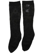 Black Floral Lace Nylon Stretch Stockings Socks