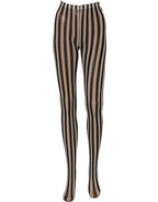 Black White Stripes Tights Stocking Pantyhose Socks