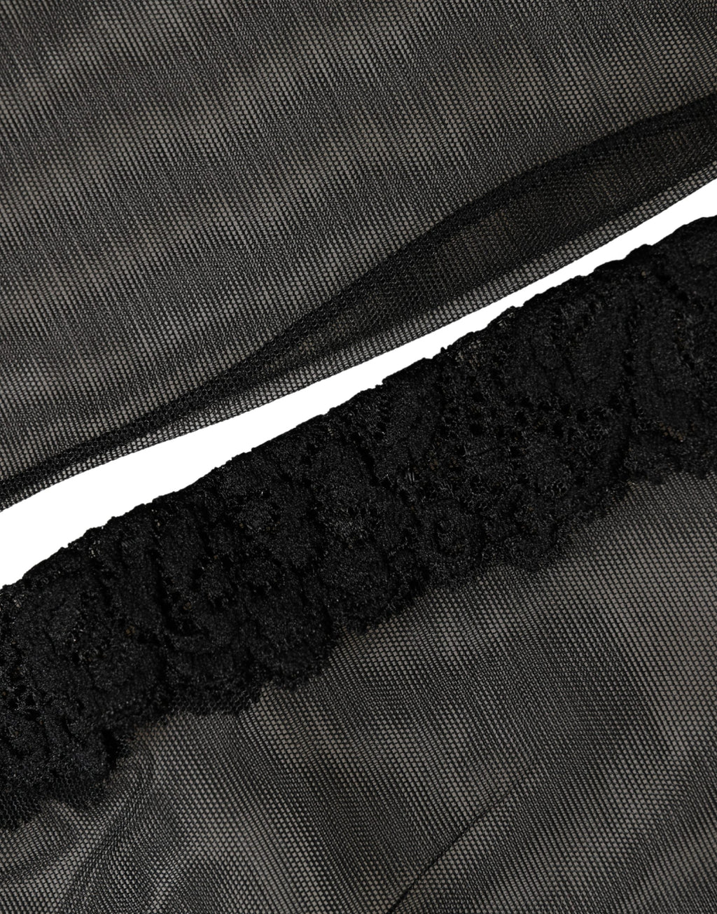 Black Nylon Mesh Sheer Calf Long Accessory Socks