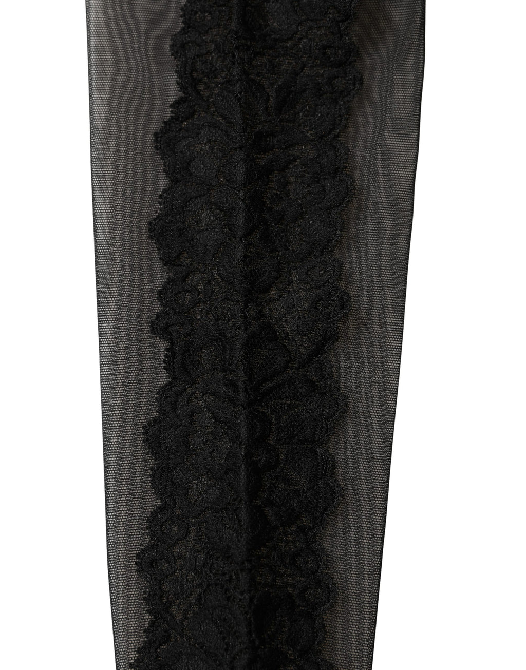 Black Nylon Mesh Sheer Calf Long Accessory Socks