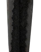 Black Nylon Mesh Sheer Calf Long Accessory Socks