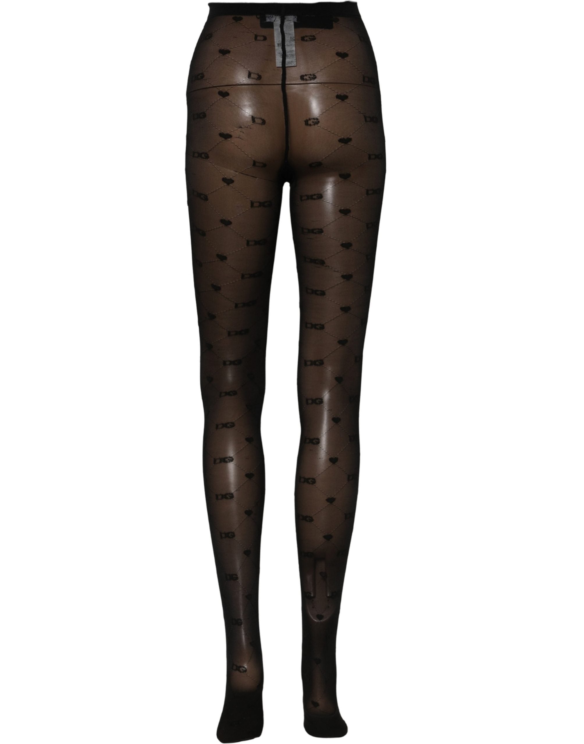 Black Nylon Logo Tights Stocking Pantyhose Socks
