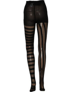 Black Nylon Stripes Tights Stockings Pantyhose Socks
