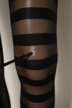 Black Stripes Tights Stockings Pantyhose Socks