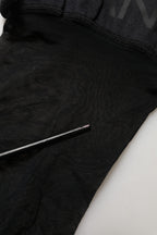 Black Nylon Logo Calf Long Women Accessory Socks