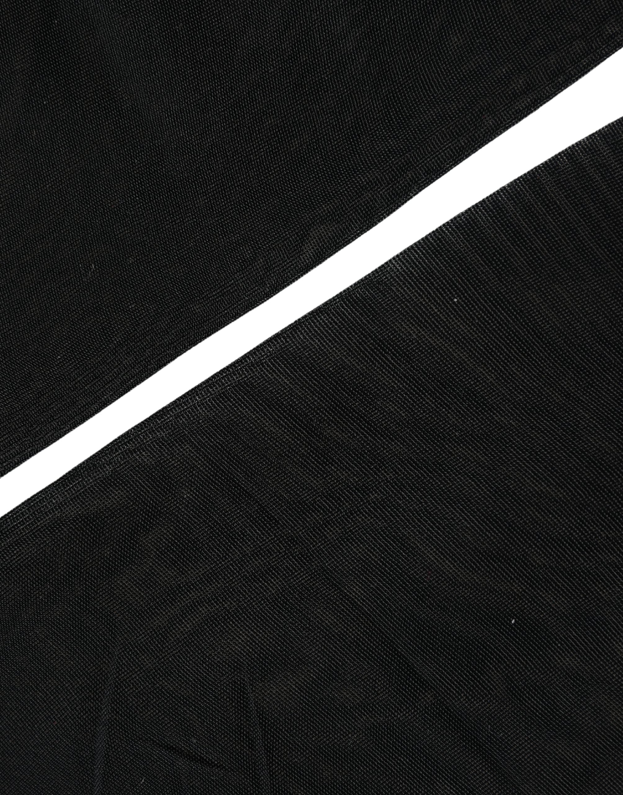 Black Nylon Logo Calf Long Women Accessory Socks