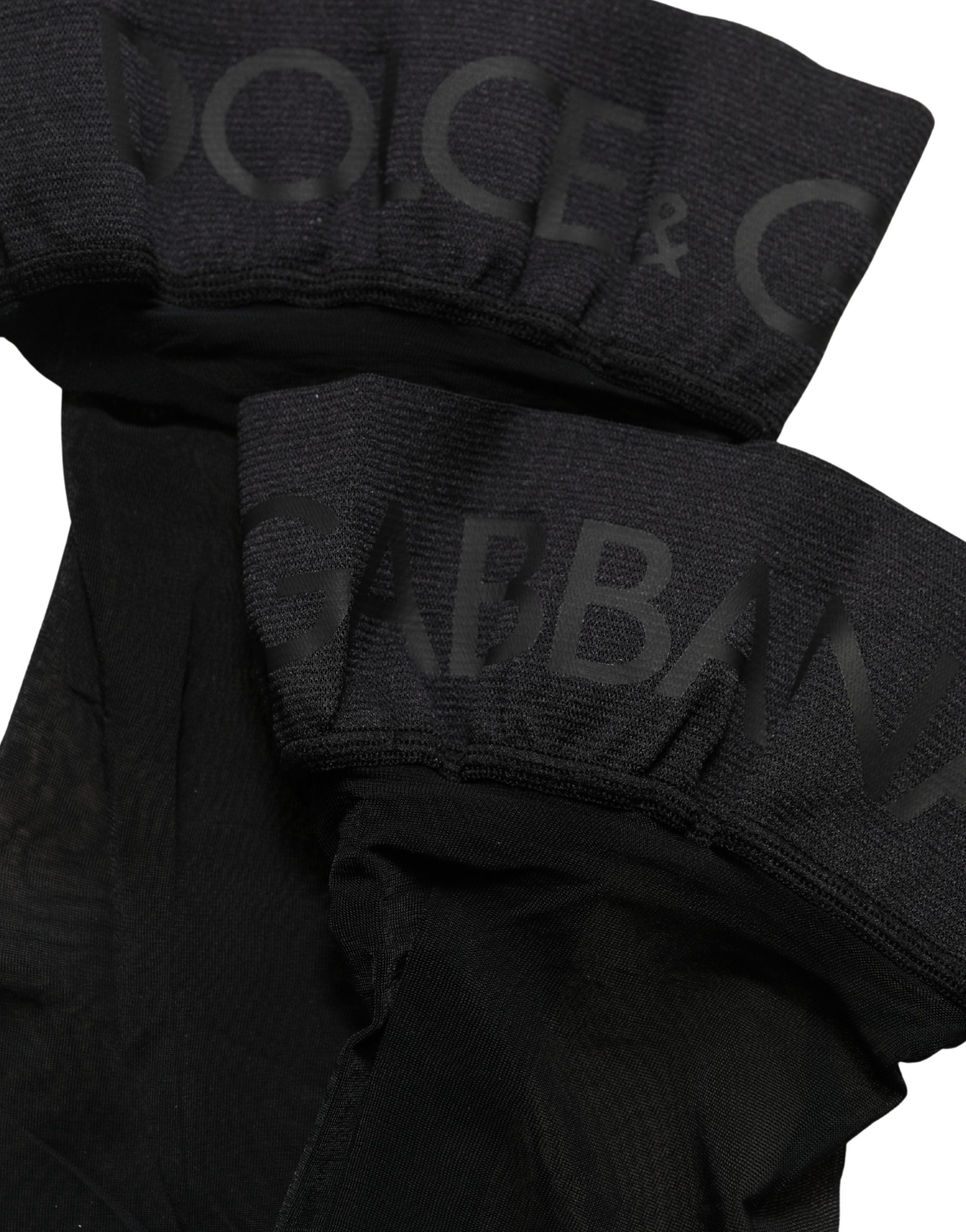 Black Nylon Logo Calf Long Women Accessory Socks