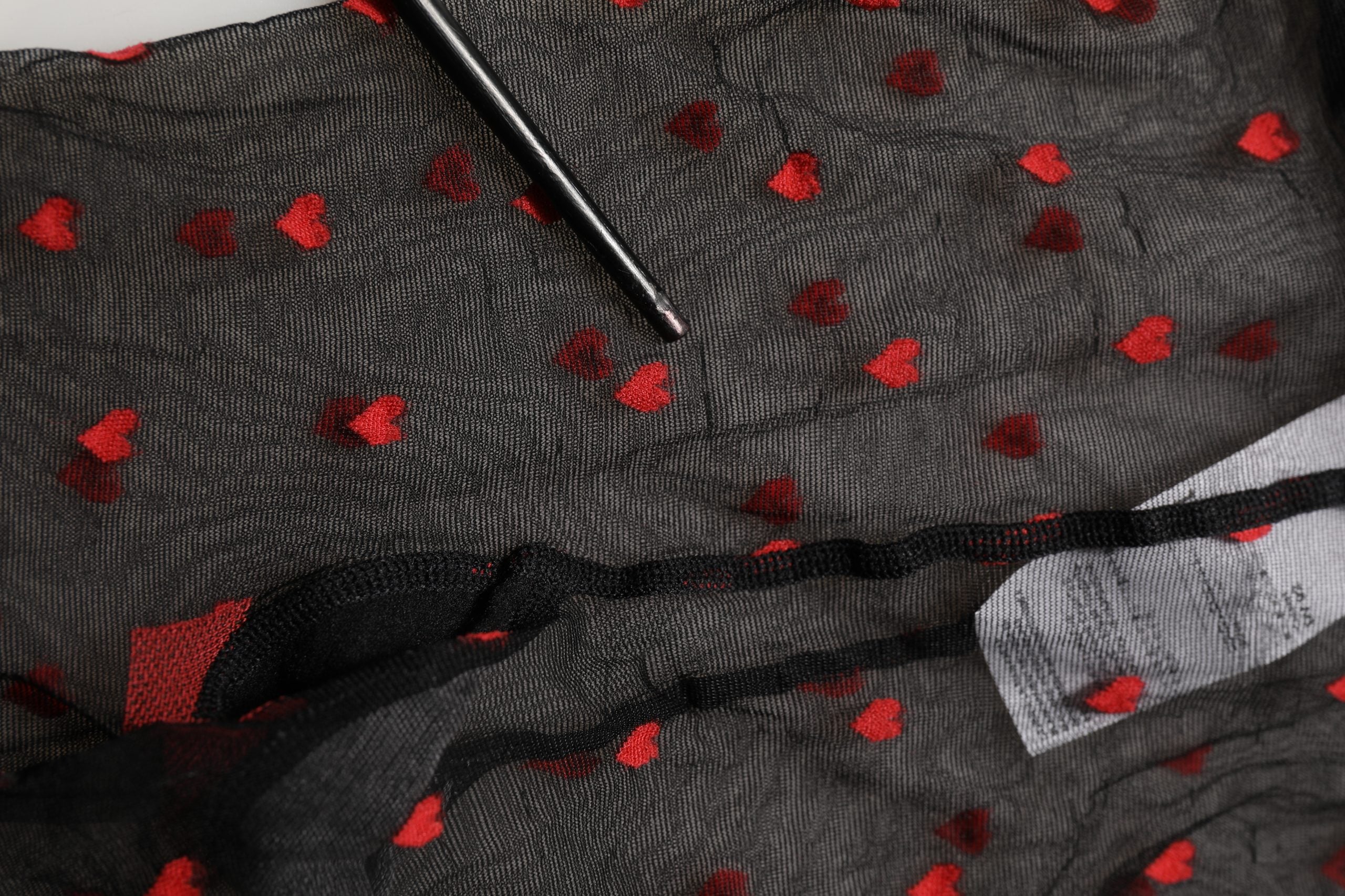 Black Nylon Hearts Tights Stocking Pantyhose Socks