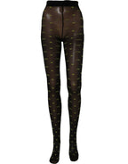 Black Nylon Logo Tights Stocking Pantyhose Socks