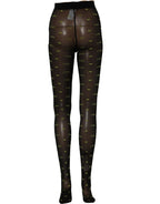 Black Nylon Logo Tights Stocking Pantyhose Socks