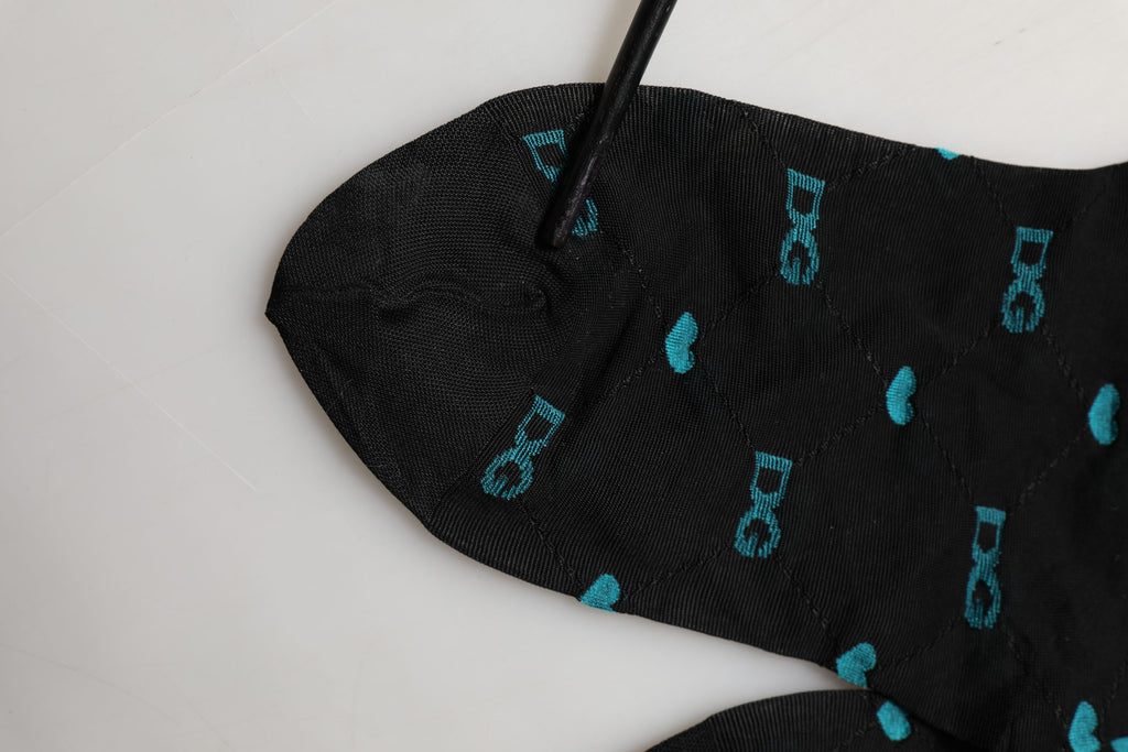 Black Nylon Logo Tights Stocking Pantyhose Socks