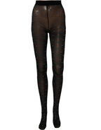 Black Nylon Logo Tights Stocking Pantyhose Socks