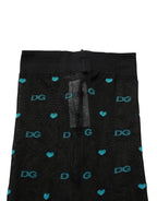Black Nylon Logo Tights Stocking Pantyhose Socks