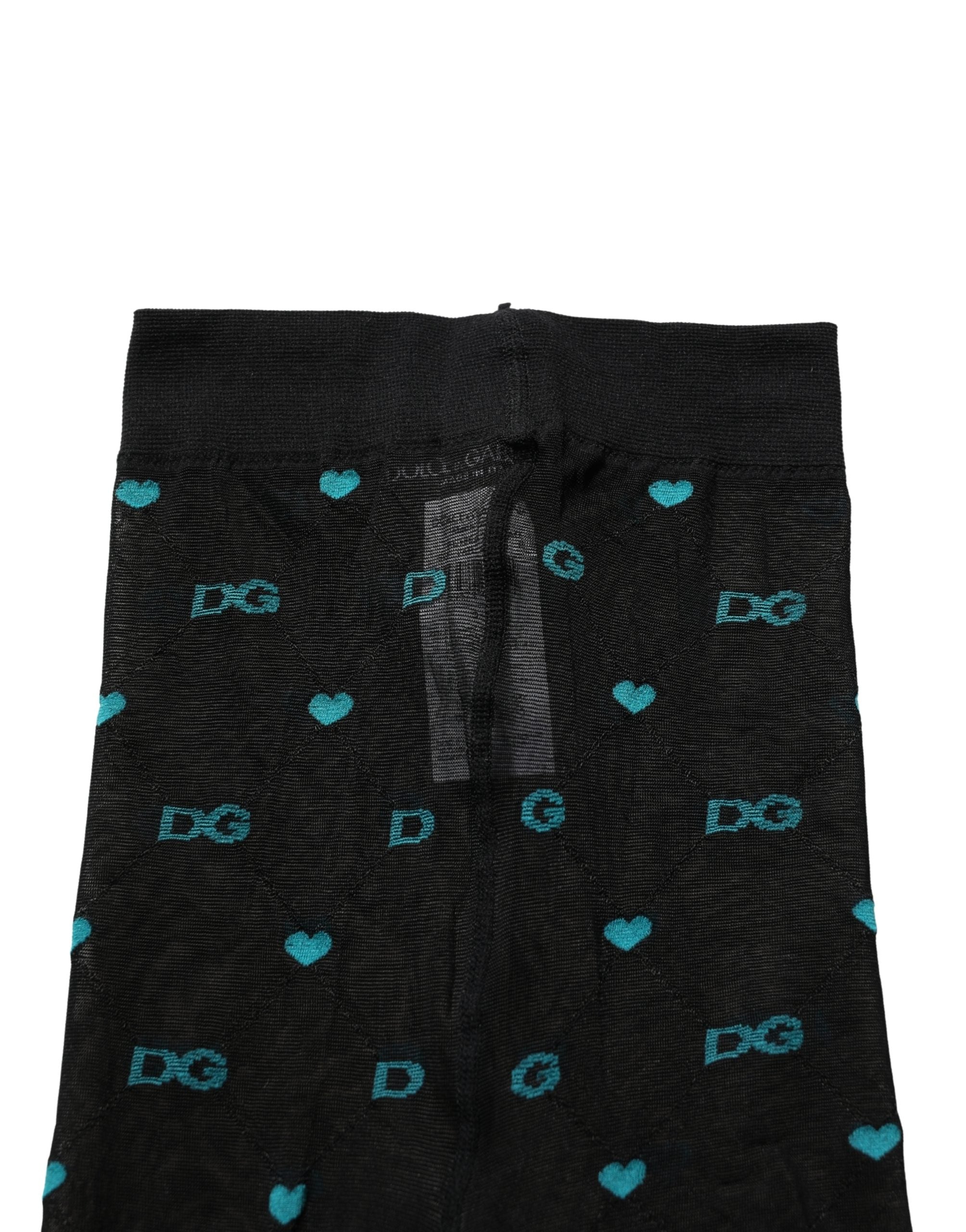 Black Nylon Logo Tights Stocking Pantyhose Socks