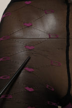 Black Nylon Hearts Tights Stocking Pantyhose Socks