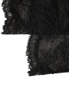 Black Floral Lace Nylon Stretch Knee High Socks