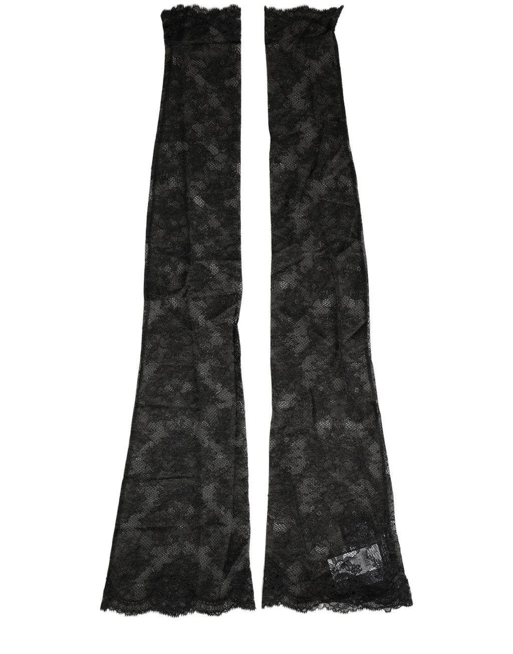 Black Floral Lace Nylon Stretch Knee High Socks
